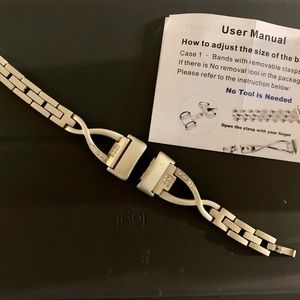 Fitbit jewelry bracelet inset with stones Champagne. Fits Charge 5.